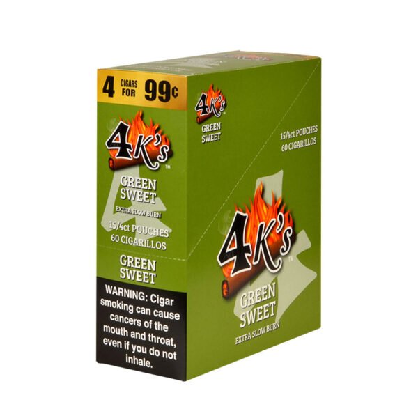 4 Kings Cigarillos 15 Packs of 4 Green Sweet